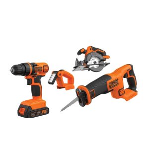 20V MAX* POWERCONNECT™ Cordless 4 Tool Combo Kit with Drill/Driver. Circular Saw. Reciprocating Saw and Work Light. Battery and Charger Included