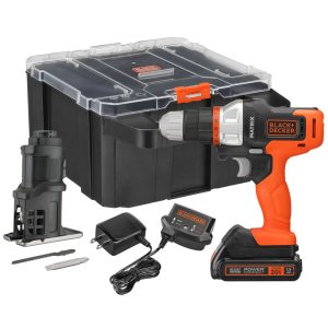 20V MAX *POWERCONNECT™ MATRIX™ Cordless Drill Kit. Includes Jig Saw Attachment. Storage Case. Battery and Charger Included